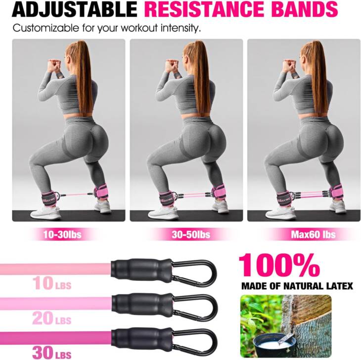 Women’s Booty Lift Ankle Bands with Cuffs – Glute & Hip Trainer - Image 2