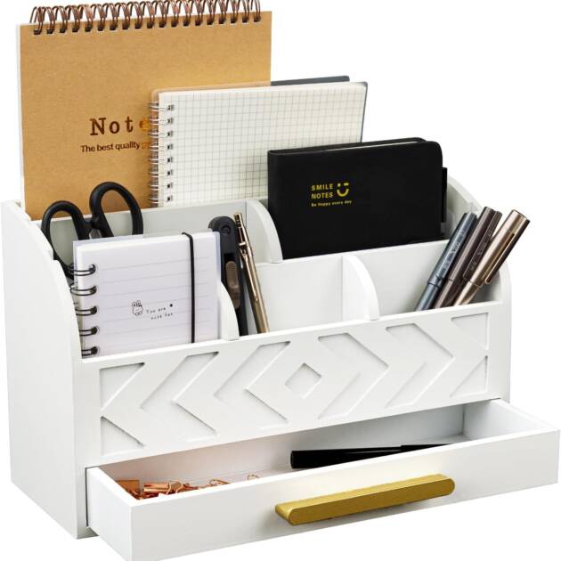 Wooden Mail Organizer & Desktop Sorter