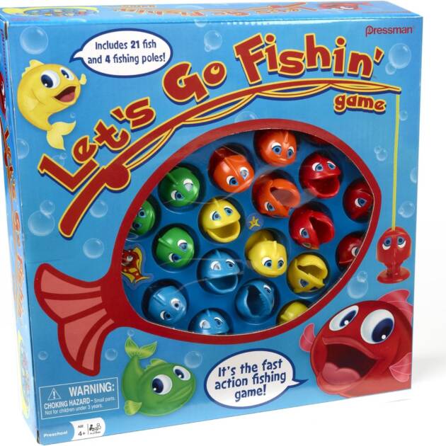 Let's Go Fishin' Game by Pressman - The Original Fast-Action Fishing Game!, 1-4 players